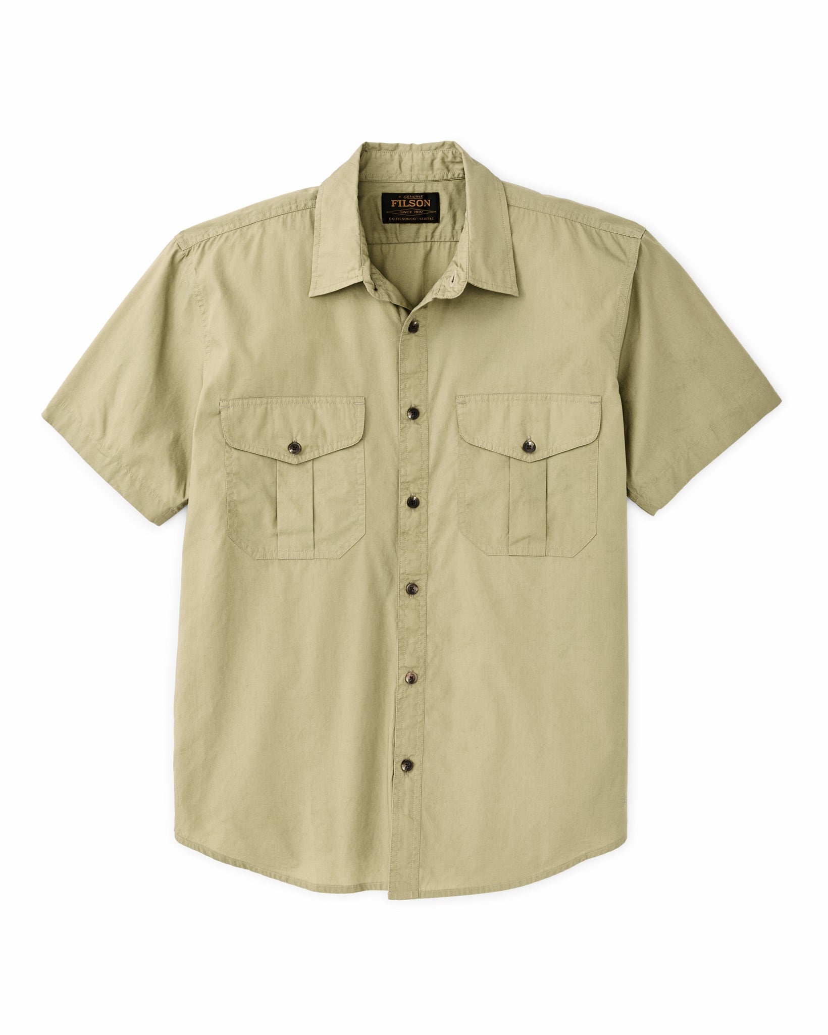 Filson Men Filson's Washed Short Sleeve Feather Cloth Shirt - Lakebed