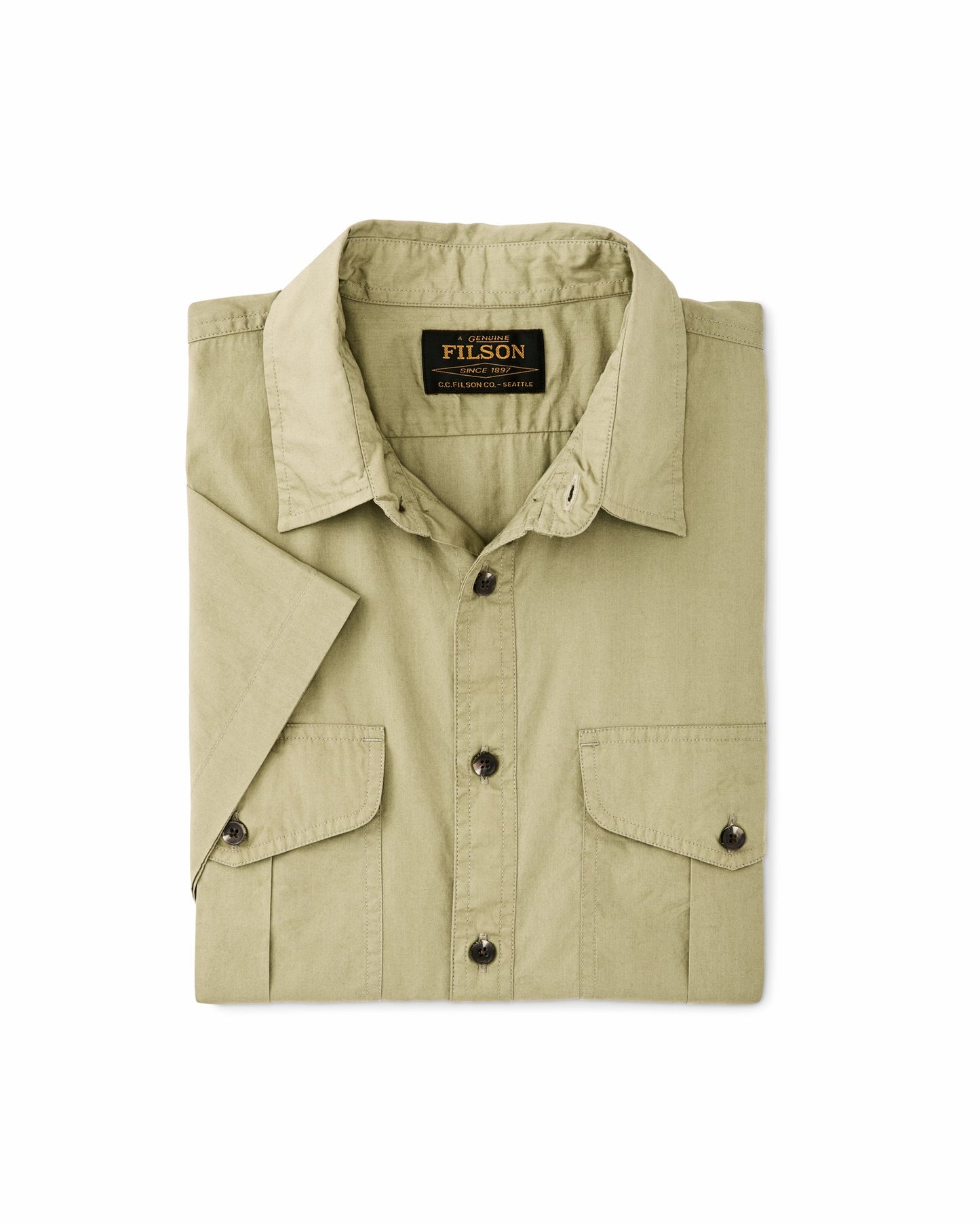 Filson Men Filson's Washed Short Sleeve Feather Cloth Shirt - Lakebed