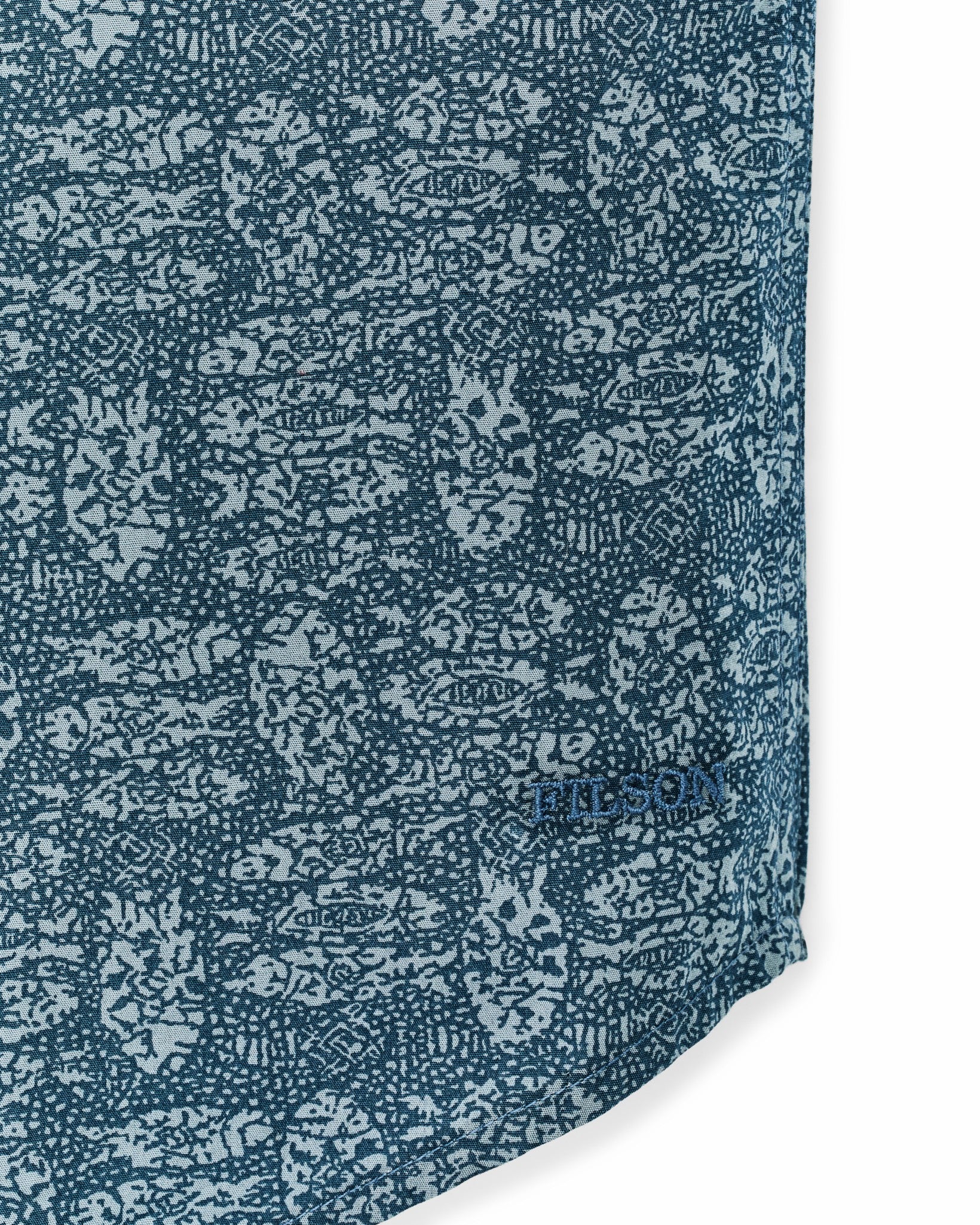 Filson Men Filson's Washed Short Sleeve Feather Cloth Shirt - Blue / Print