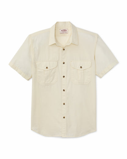 Filson Men Filson's Washed Short Sleeve Feather Cloth Shirt - Ivory