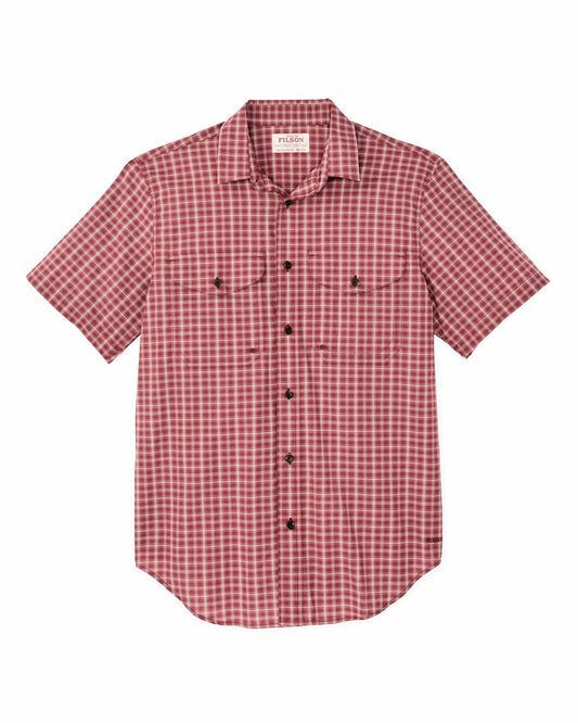 Filson Men Twin Lakes Short Sleeve Sport Shirt - Brick / Cream Plaid