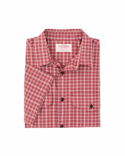 Filson Men Twin Lakes Short Sleeve Sport Shirt - Brick / Cream Plaid
