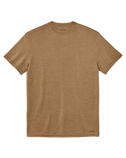 Filson Men 210g Merino Wool Short Sleeve Crewneck - Rugged Tan