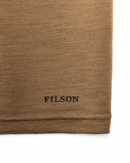 Filson Men 210g Merino Wool Short Sleeve Crewneck - Rugged Tan