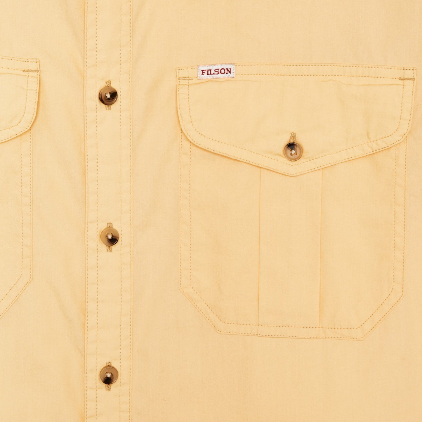Filson Men Filson's Washed Short Sleeve Feather Cloth Shirt - Straw