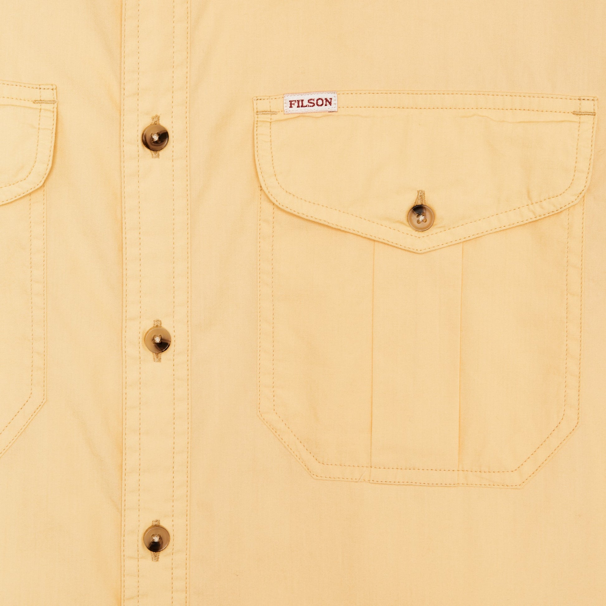 Filson Men Filson's Washed Short Sleeve Feather Cloth Shirt - Straw