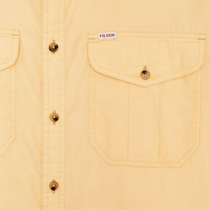 Filson Men Filson's Washed Short Sleeve Feather Cloth Shirt - Straw
