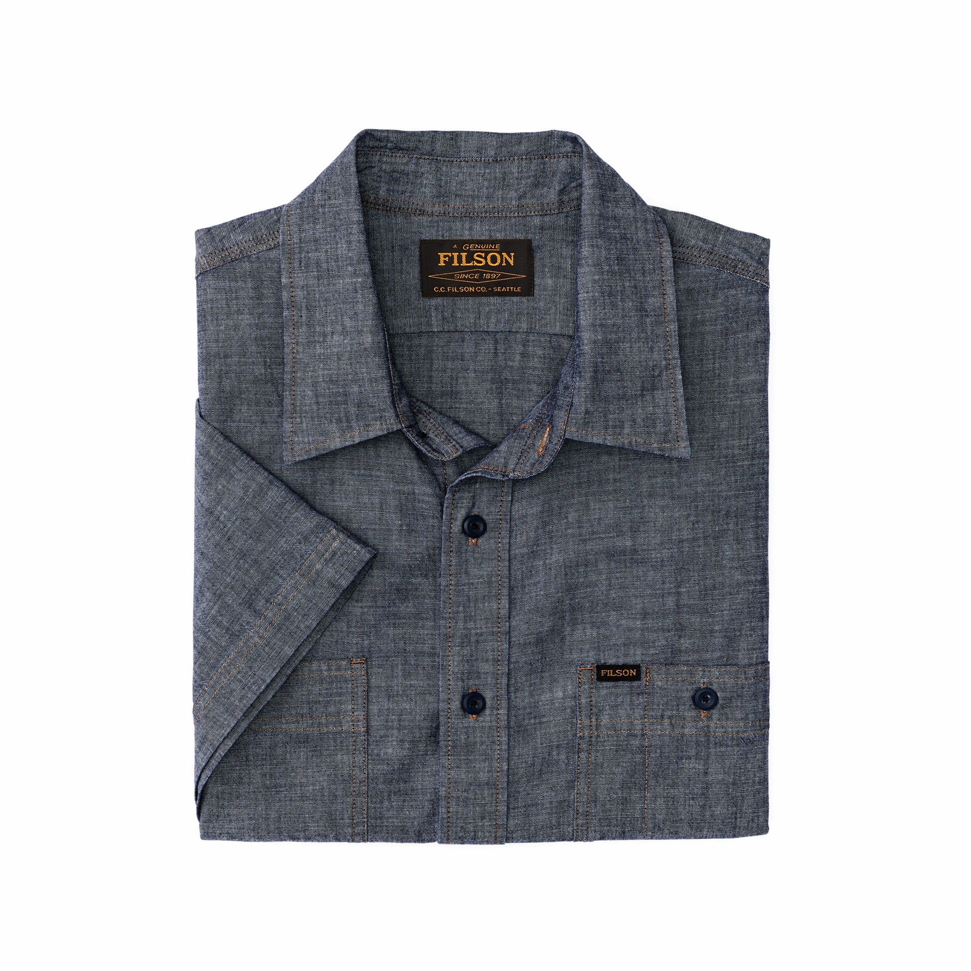 Filson Men Short Sleeve Chambray Shirt