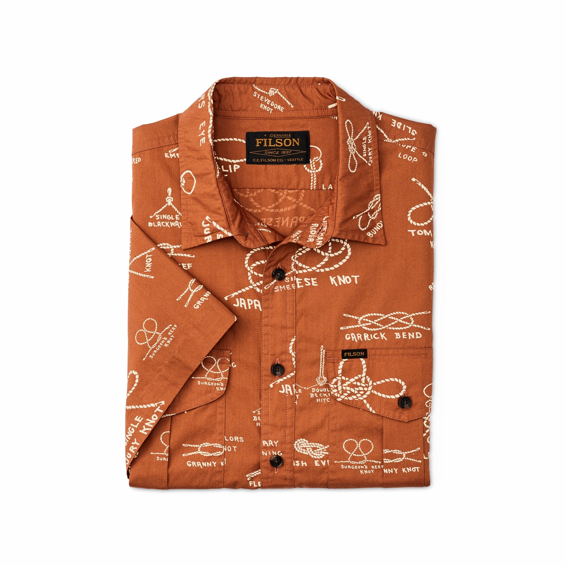 Filson Men Filson's Washed Short Sleeve Feather Cloth Shirt