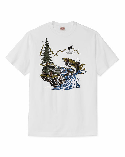 Filson Men Bronco Filson Trout Graphic T-Shirt - Bright White