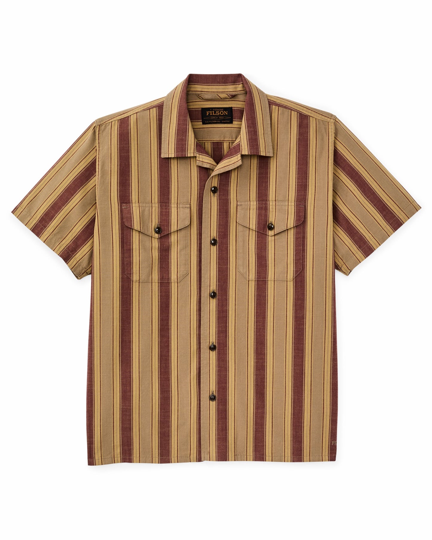 Filson Men Chambray Camp Shirt - Brick / Tan
