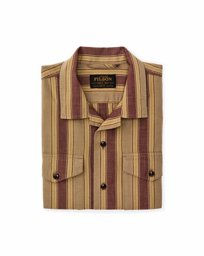 Filson Men Chambray Camp Shirt - Brick / Tan