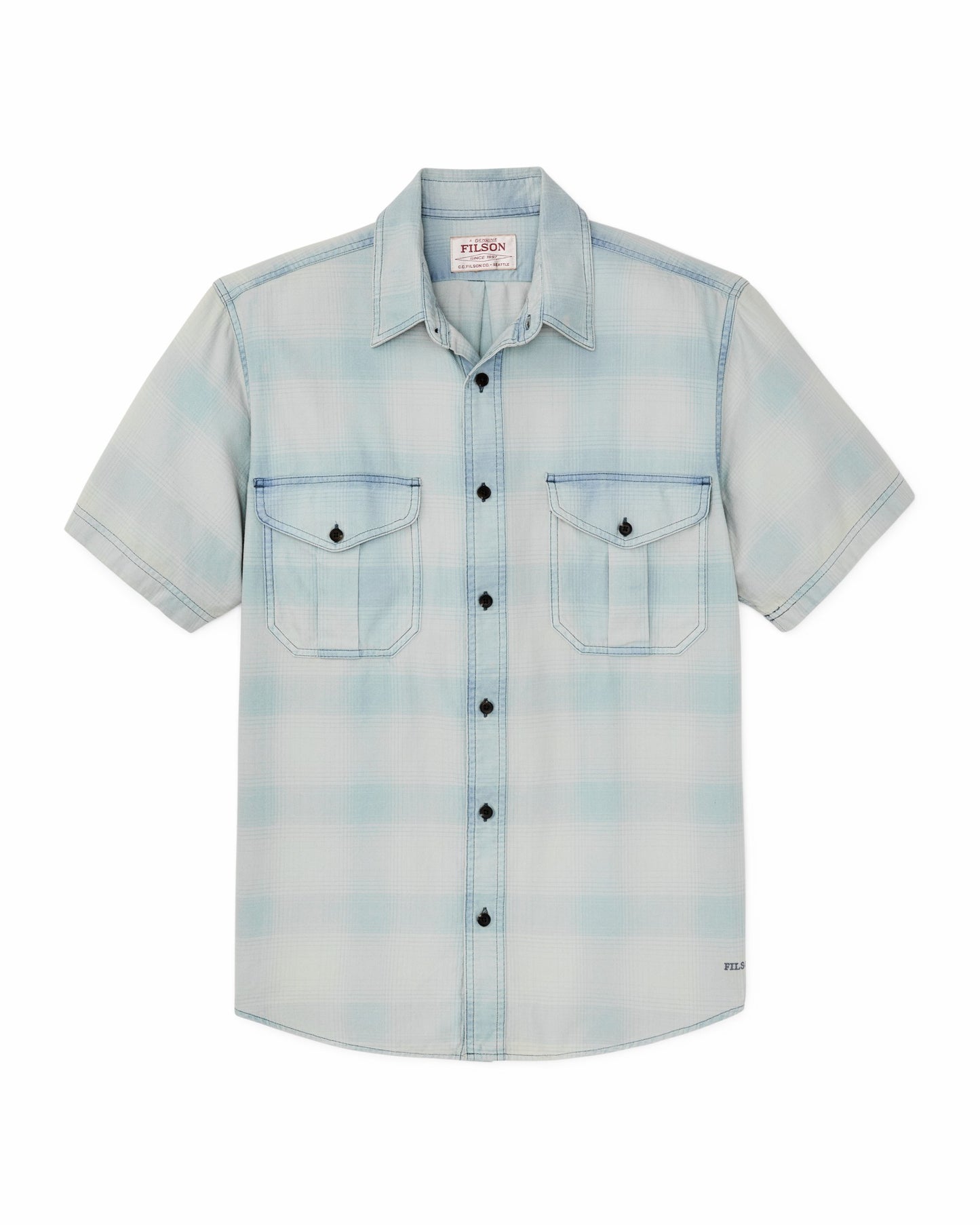 Filson Men Short Sleeve Lightweight Alaskan Guide Shirt - Indigo Plaid
