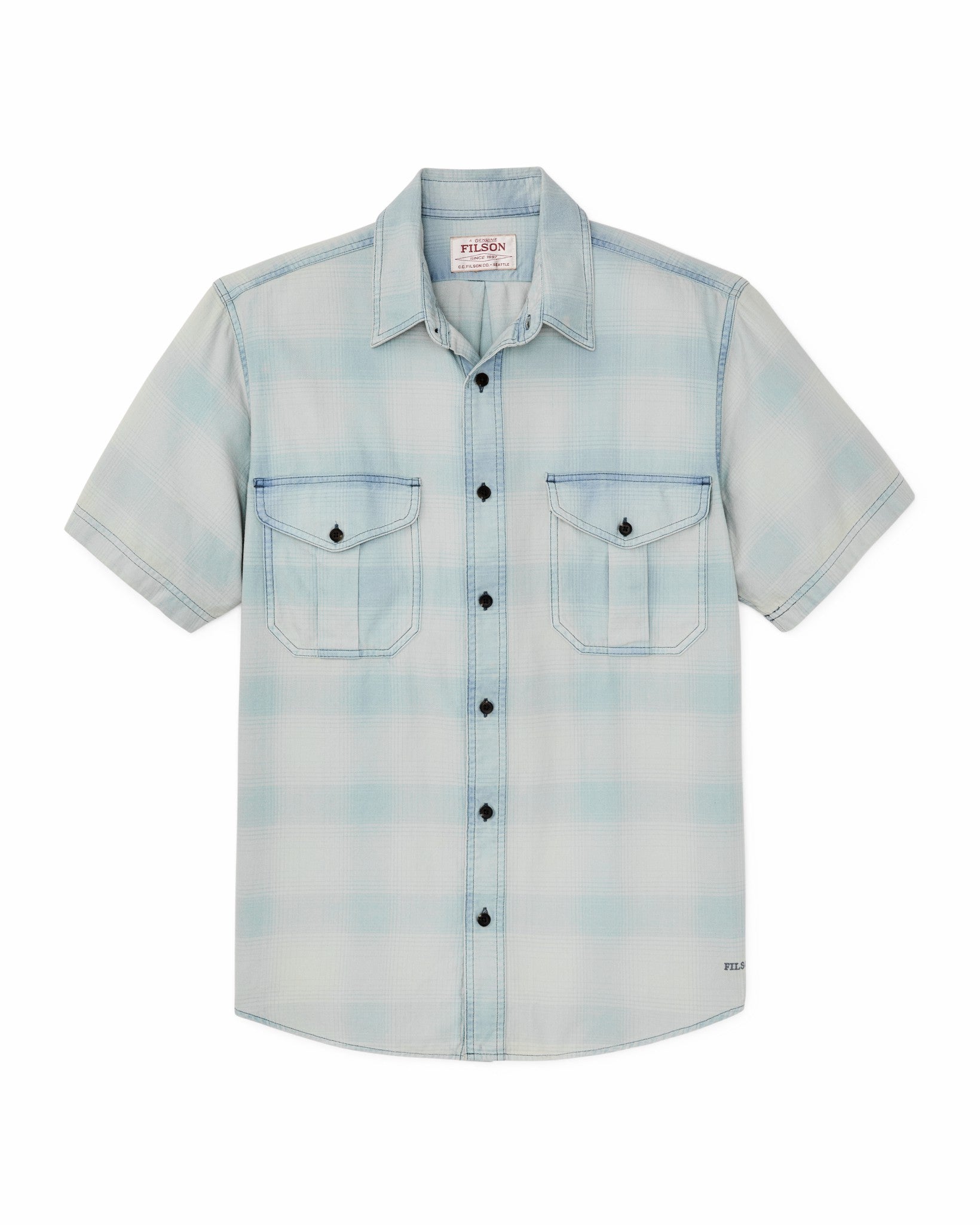 Filson Men Short Sleeve Lightweight Alaskan Guide Shirt - Indigo Plaid