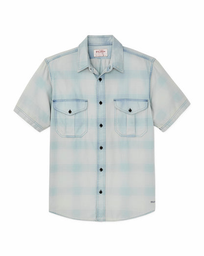 Filson Men Short Sleeve Lightweight Alaskan Guide Shirt - Indigo Plaid