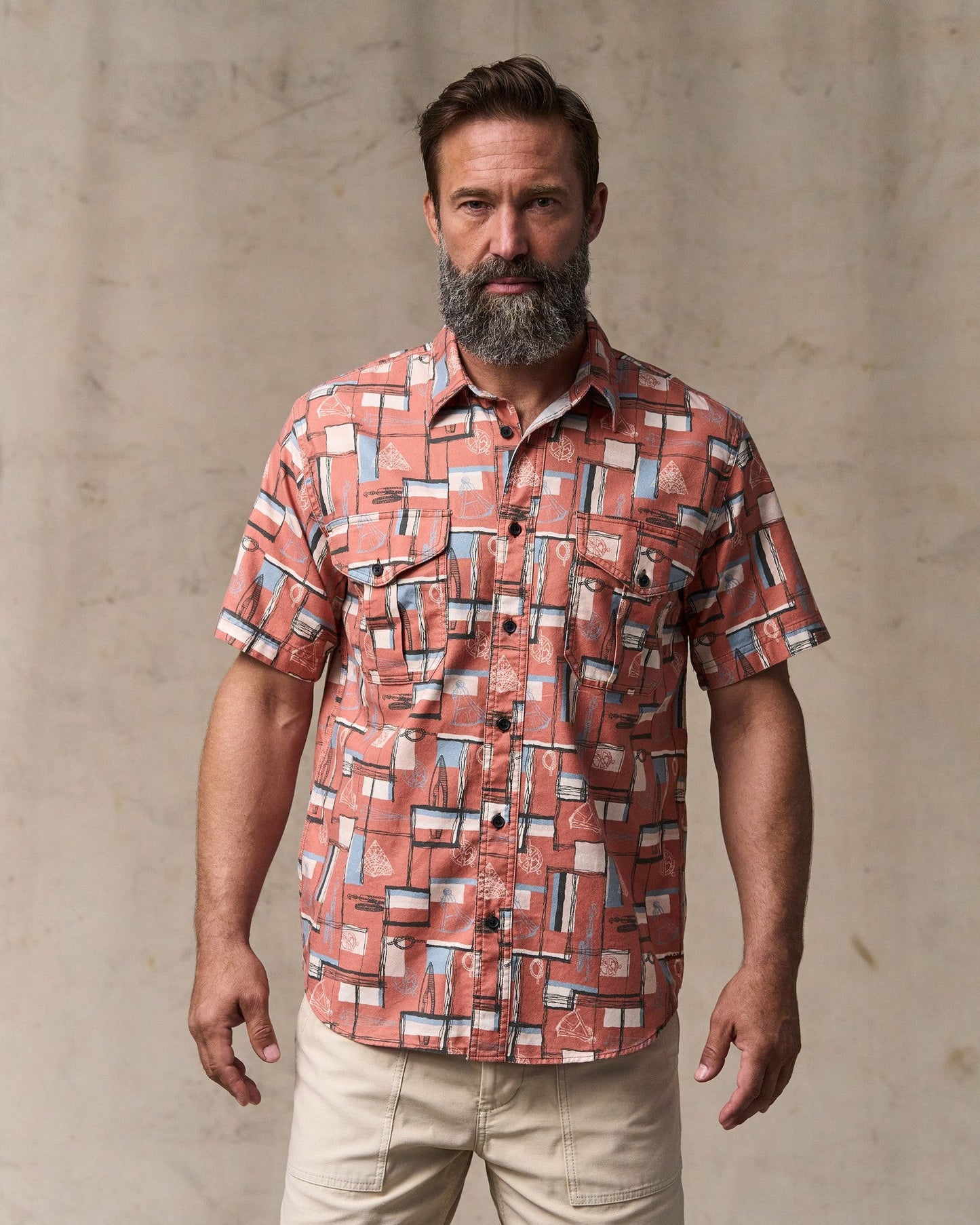 Filson Men Short Sleeve Lightweight Alaskan Guide Shirt - Russet Print