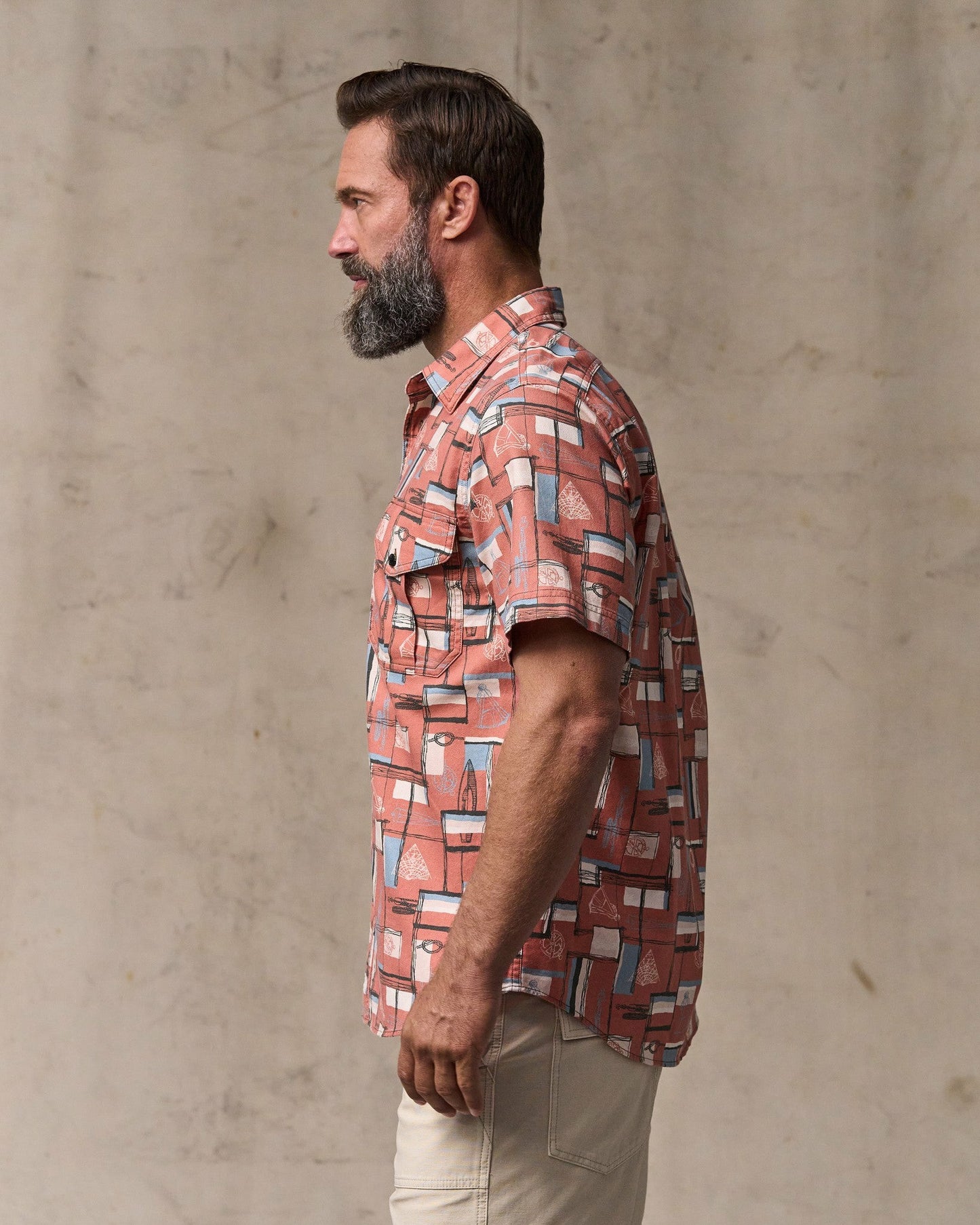 Filson Men Short Sleeve Lightweight Alaskan Guide Shirt - Russet Print