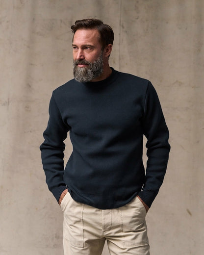 Filson Men Cotton Crewneck Guide Sweater - Dark Navy