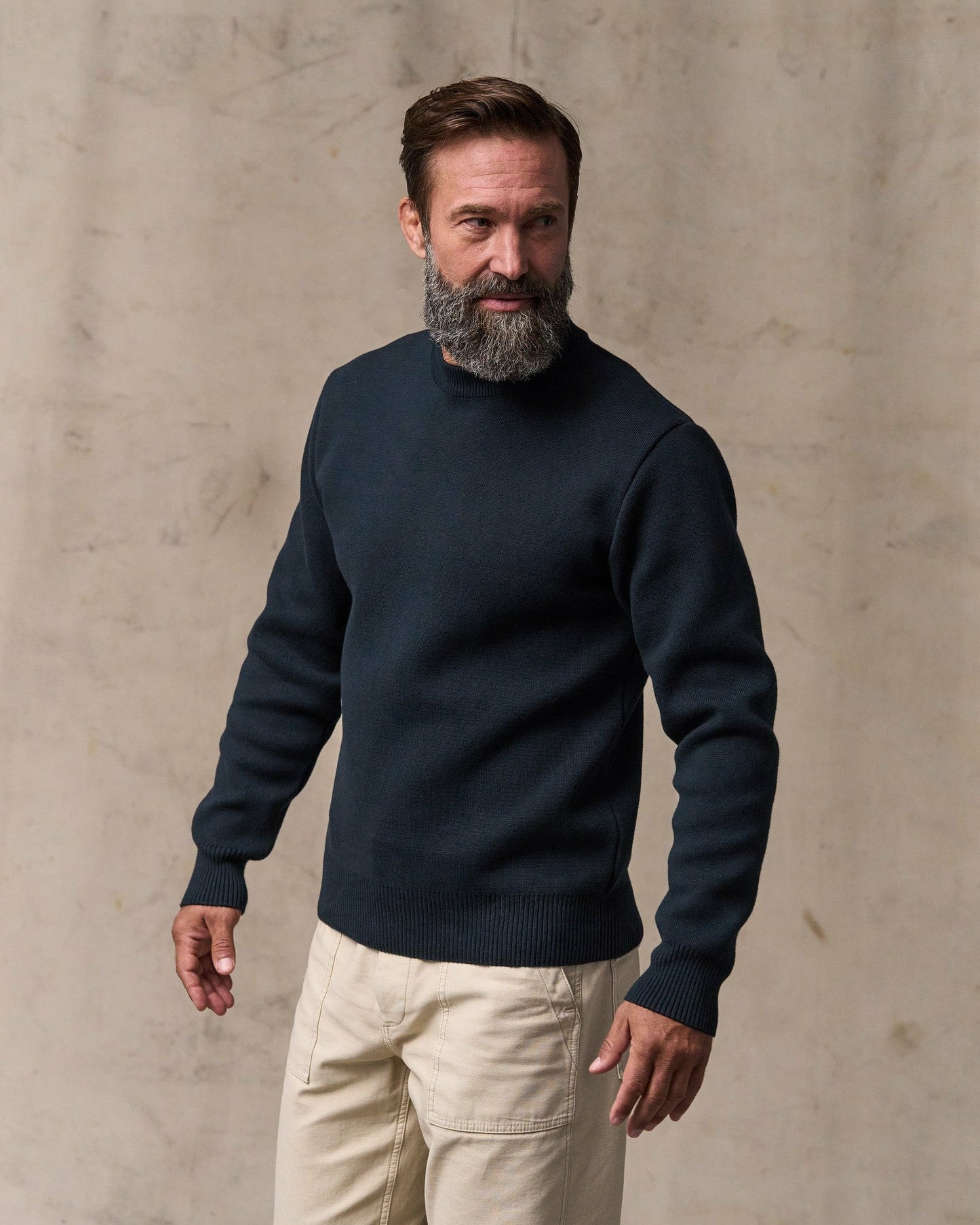 Filson Men Cotton Crewneck Guide Sweater - Dark Navy