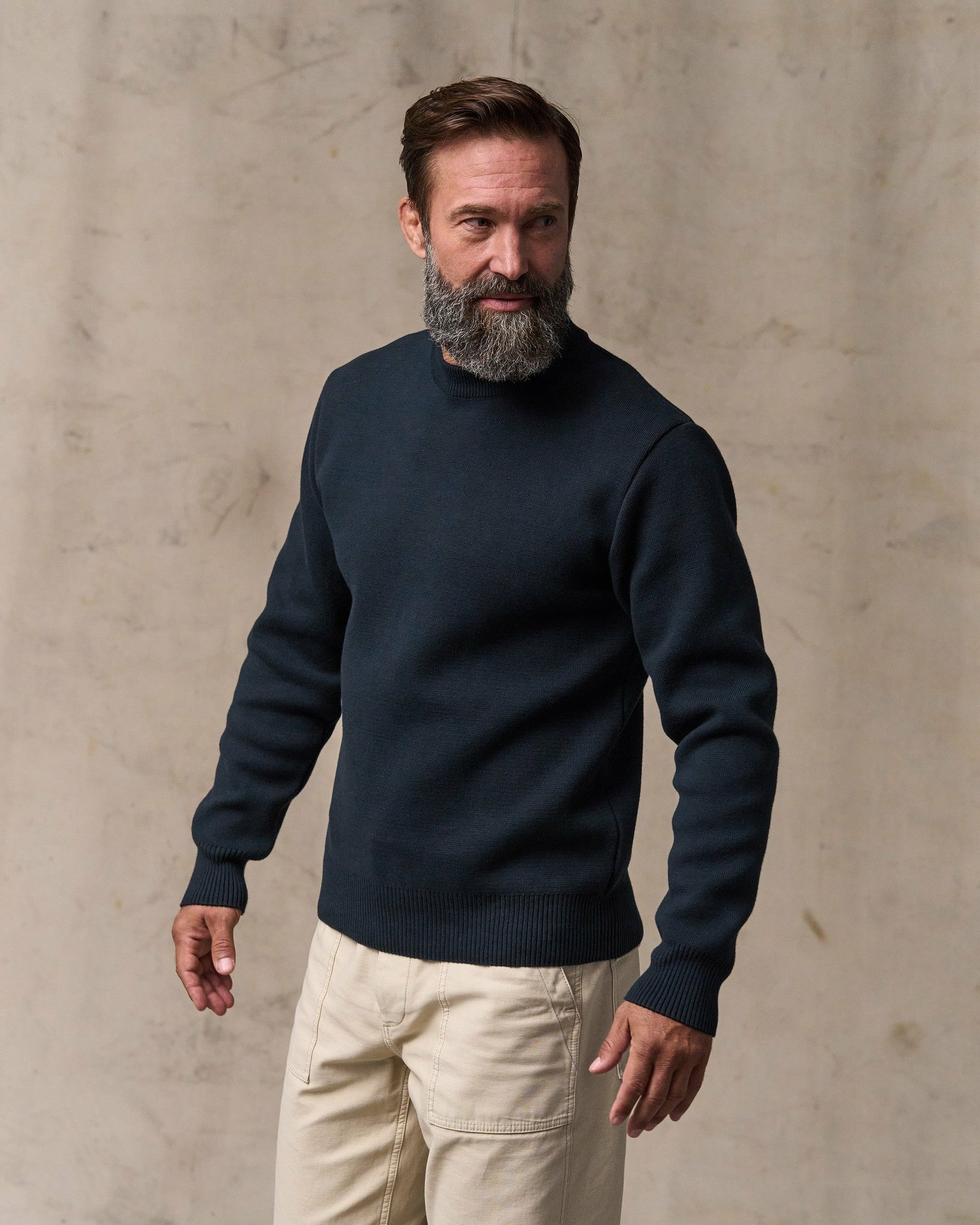 Filson Men Cotton Crewneck Guide Sweater - Dark Navy