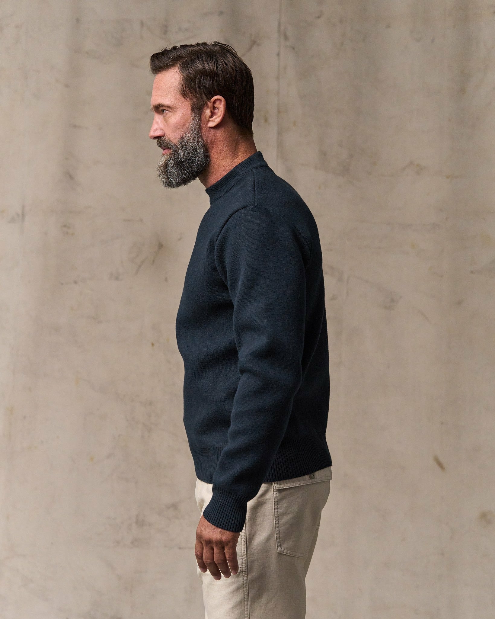 Filson Men Cotton Crewneck Guide Sweater - Dark Navy