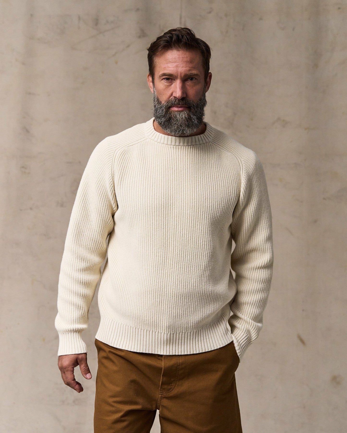 Filson Men Vintage Cotton Crewneck Sweater - Natural