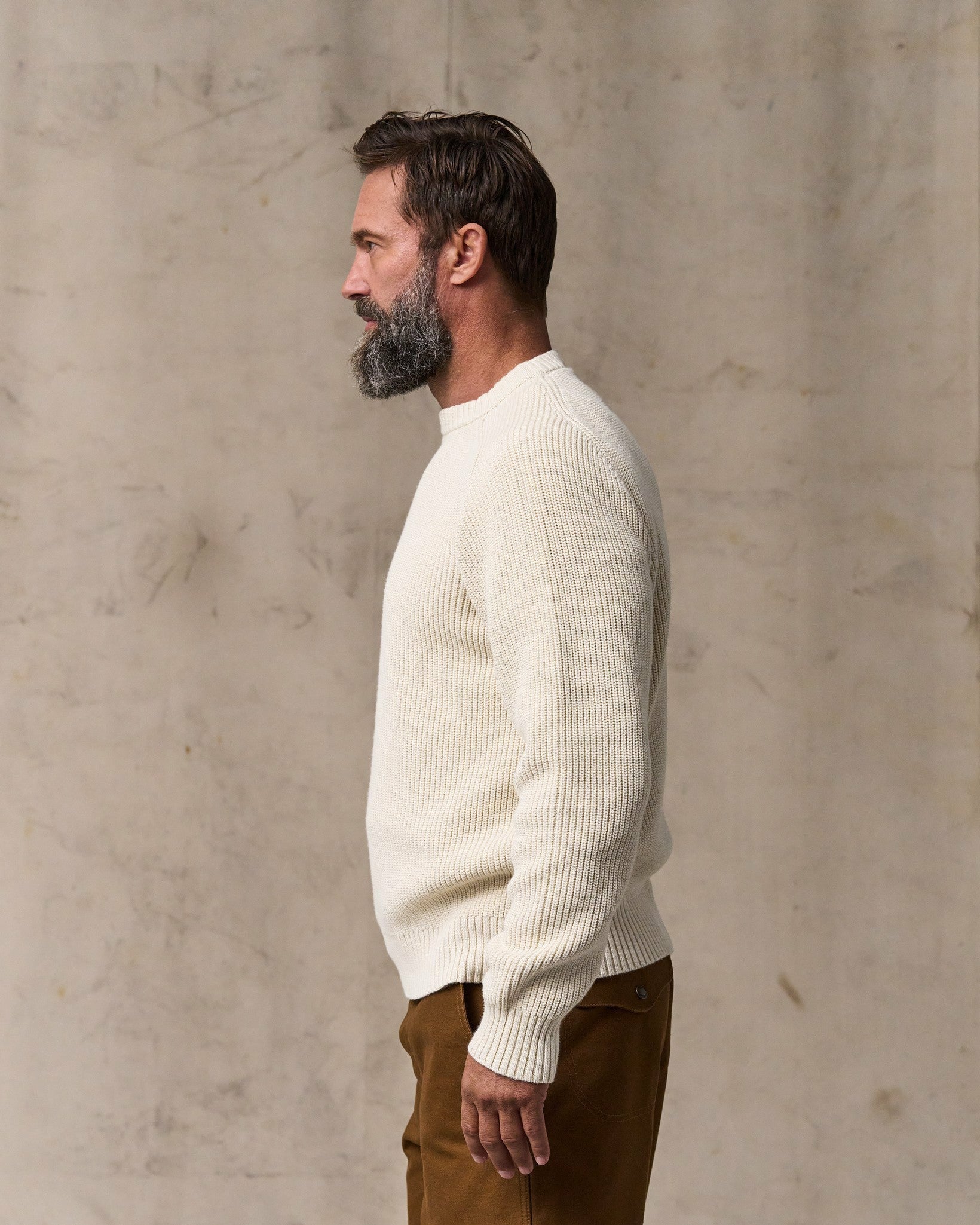 Filson Men Vintage Cotton Crewneck Sweater - Natural