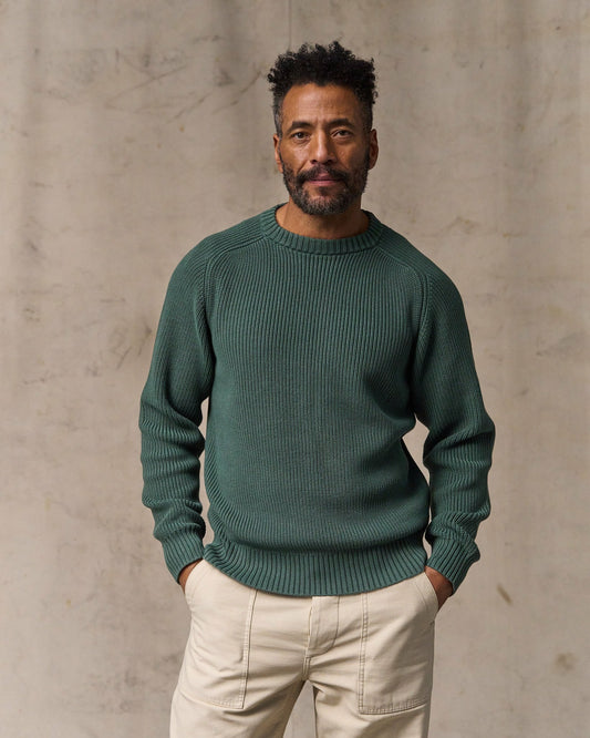 Filson Men Vintage Cotton Crewneck Sweater - Juniper