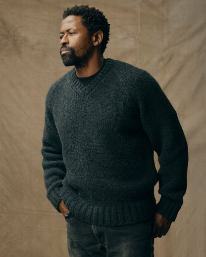 Filson Men 3-gauge Alpaca Blend Sweater - Black Heather