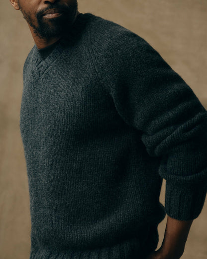 Filson Men 3-gauge Alpaca Blend Sweater - Black Heather