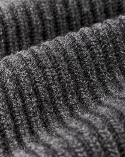 Filson Men Bristol Shawl Neck Sweater - Gray Heather / Dark Charcoal Stripe