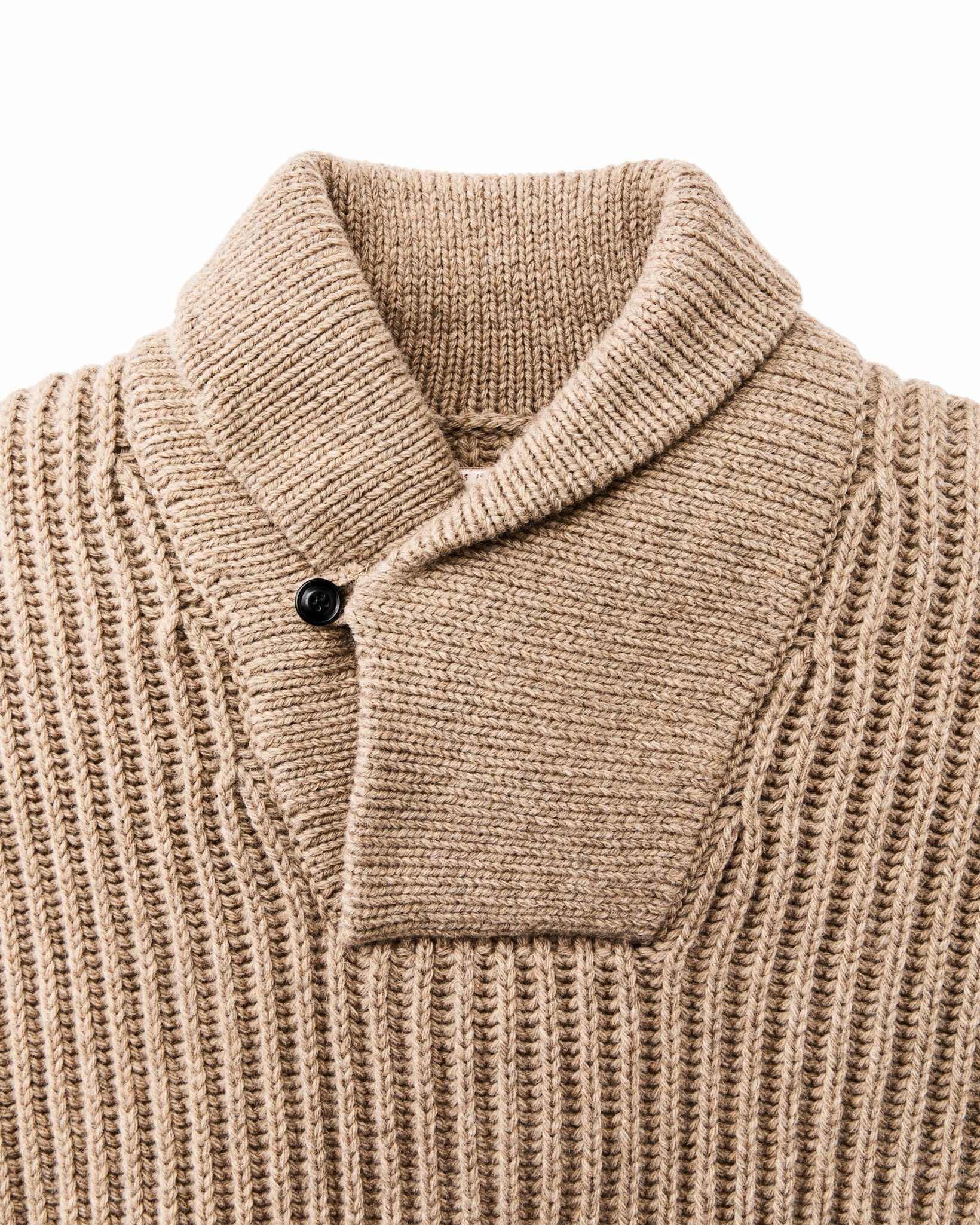 Filson Men Bristol Shawl Neck Sweater - Oatmeal Heather / Flame Stripe