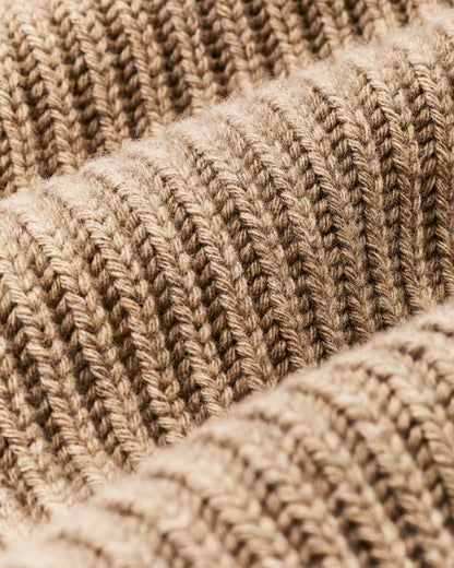 Filson Men Bristol Shawl Neck Sweater - Oatmeal Heather / Flame Stripe