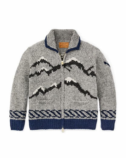 Filson Men Handmade Full-zip Sweater - Heather Gray / Fishing Boat
