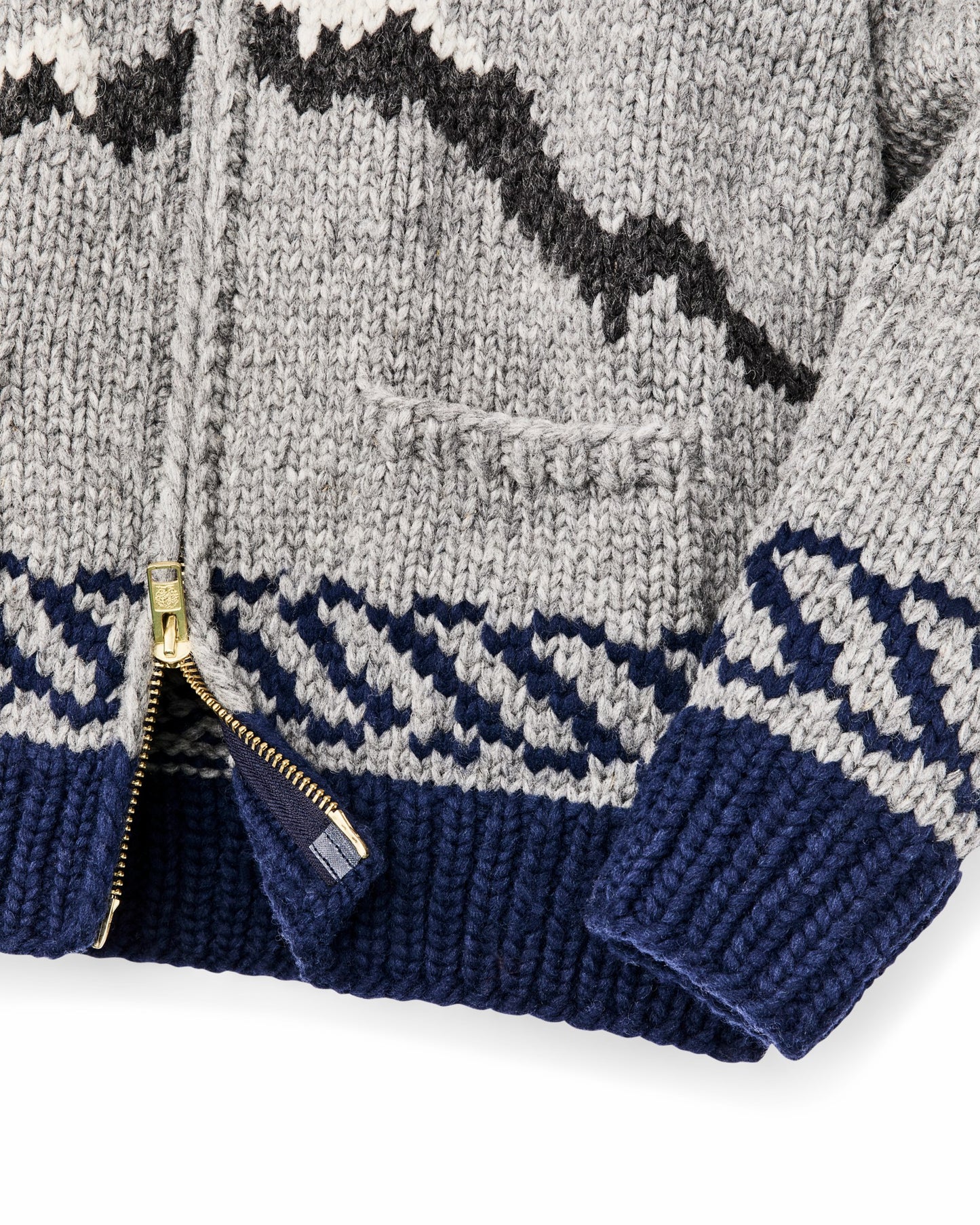 Filson Men Handmade Full-zip Sweater - Heather Gray / Fishing Boat