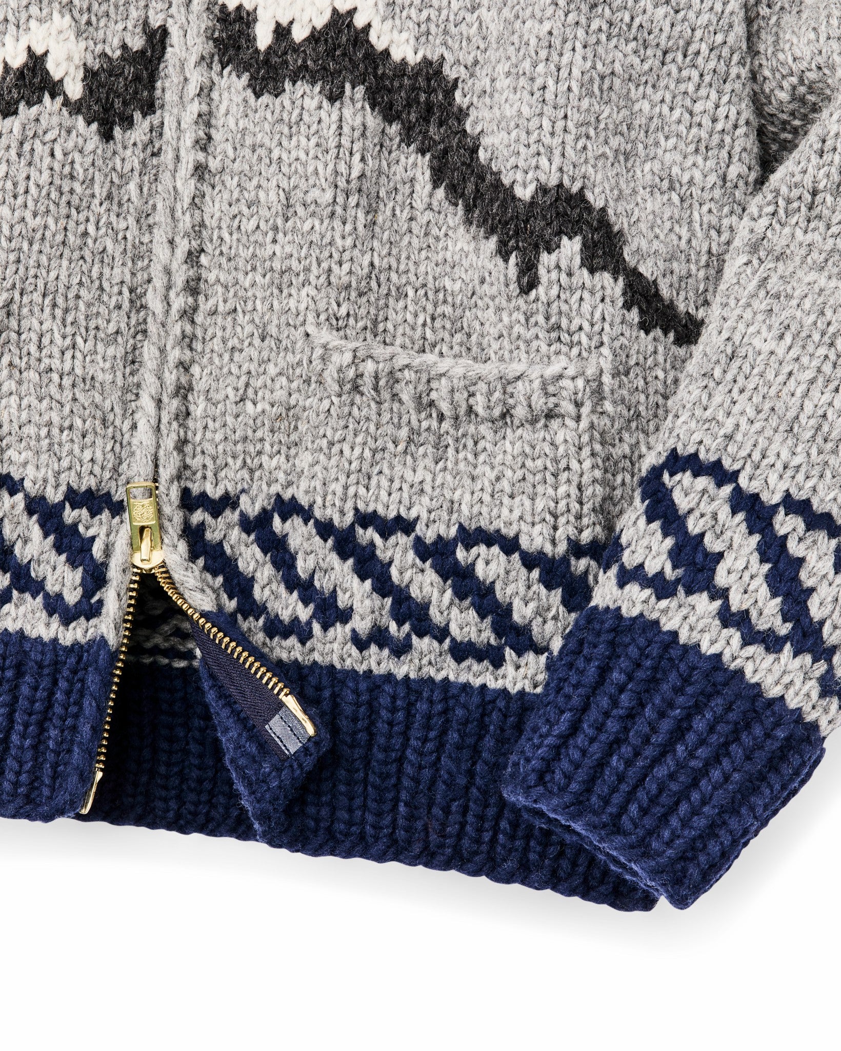 Filson Men Handmade Full-zip Sweater - Heather Gray / Fishing Boat