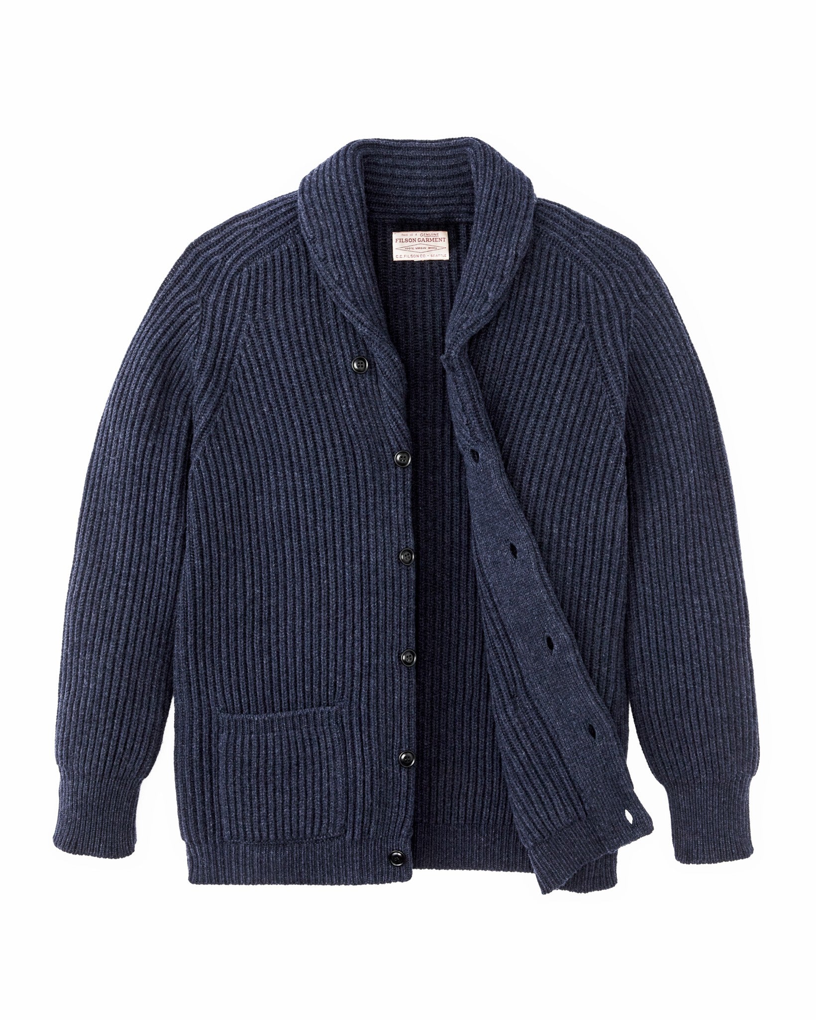 Filson Men Bristol Cardigan Sweater - Navy