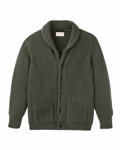 Filson Men Bristol Cardigan Sweater - Forest Green Heather