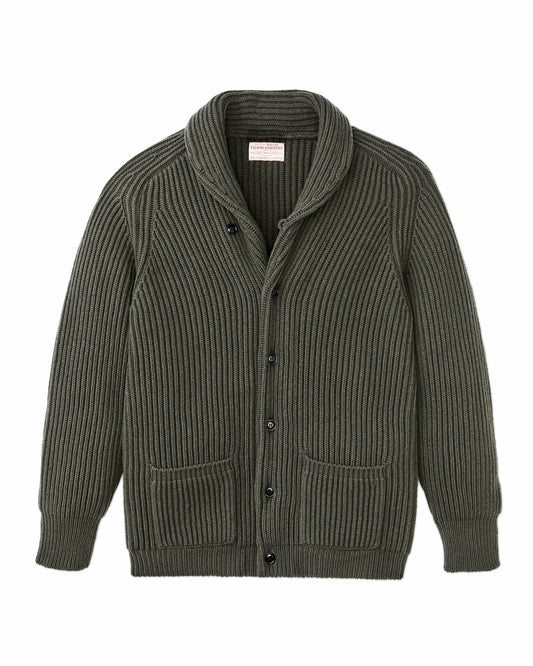 Filson Men Bristol Cardigan Sweater - Forest Green Heather