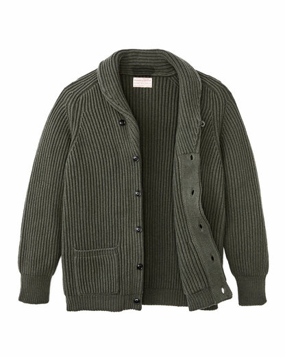 Filson Men Bristol Cardigan Sweater - Forest Green Heather