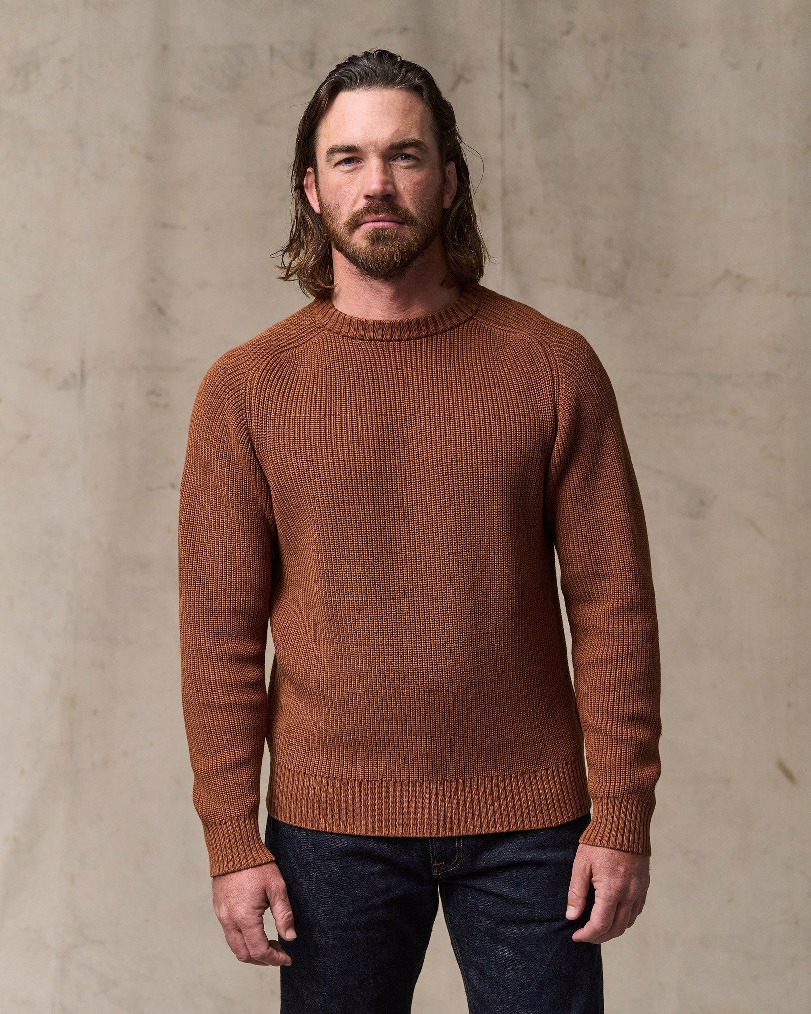 Filson Men Vintage Cotton Crewneck Sweater - Rust
