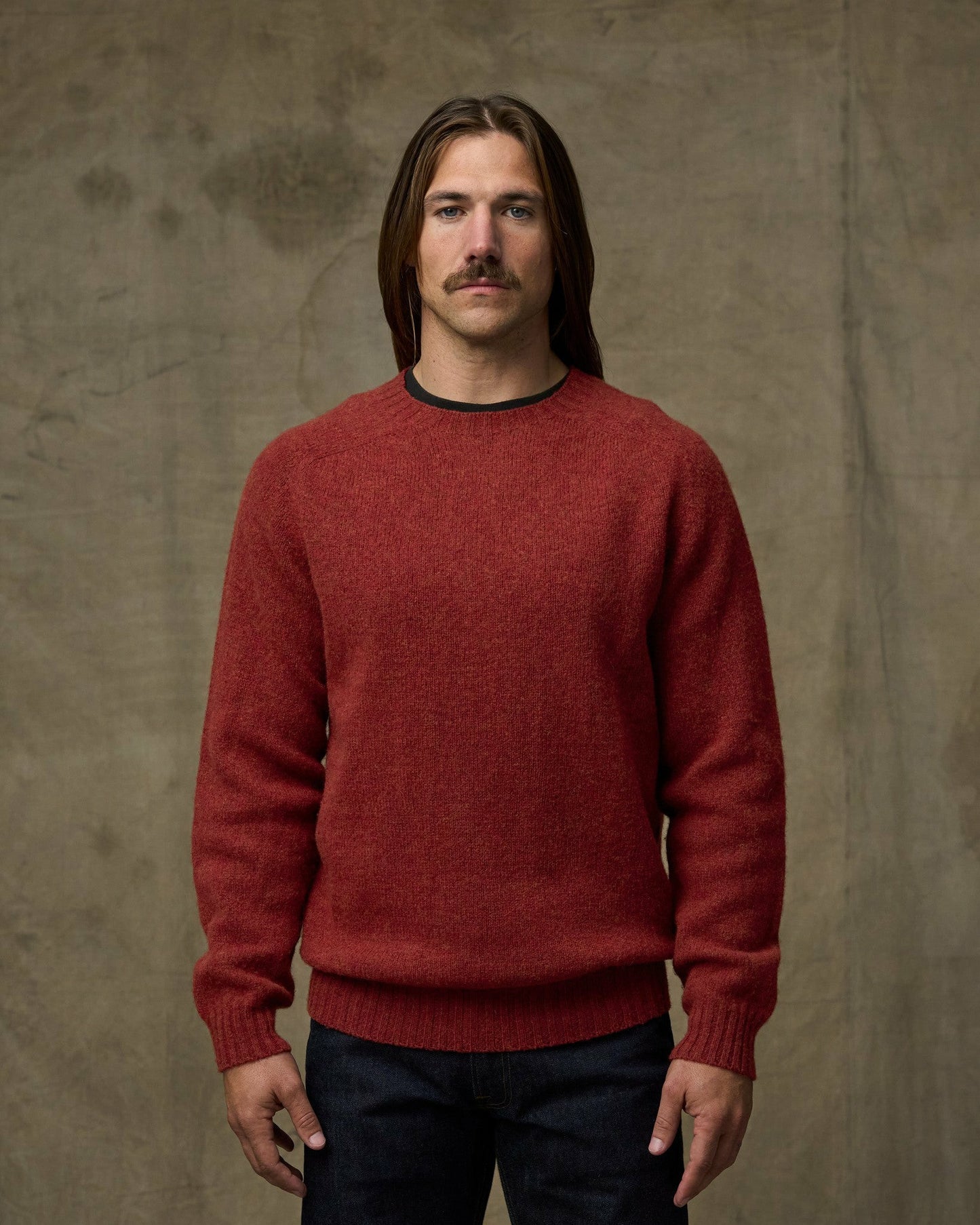 Filson Men Shetland 5-gauge Wool Sweater - Russet