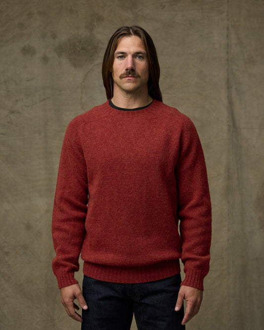 Filson Men Shetland 5-gauge Wool Sweater - Russet
