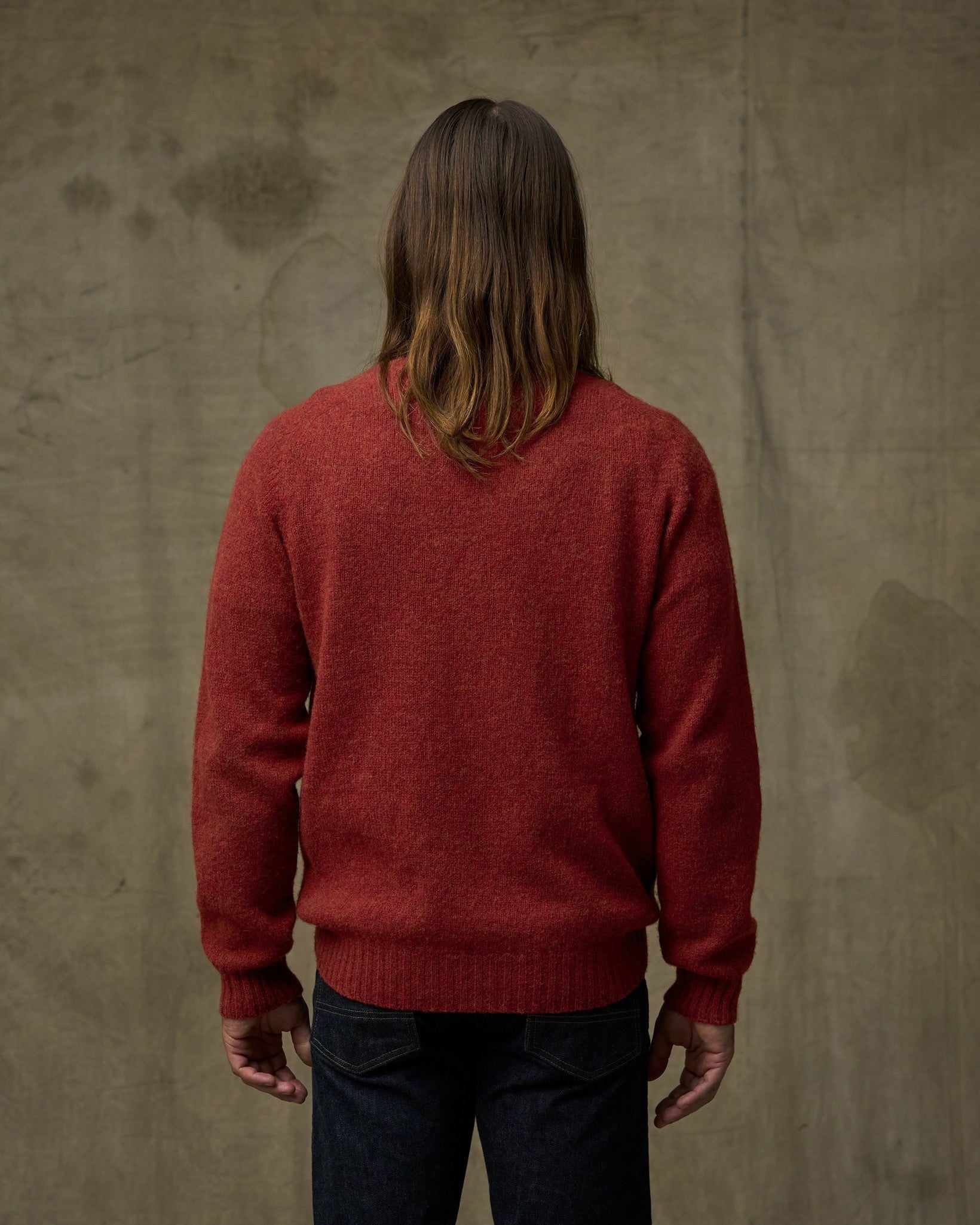 Filson Men Shetland 5-gauge Wool Sweater - Russet
