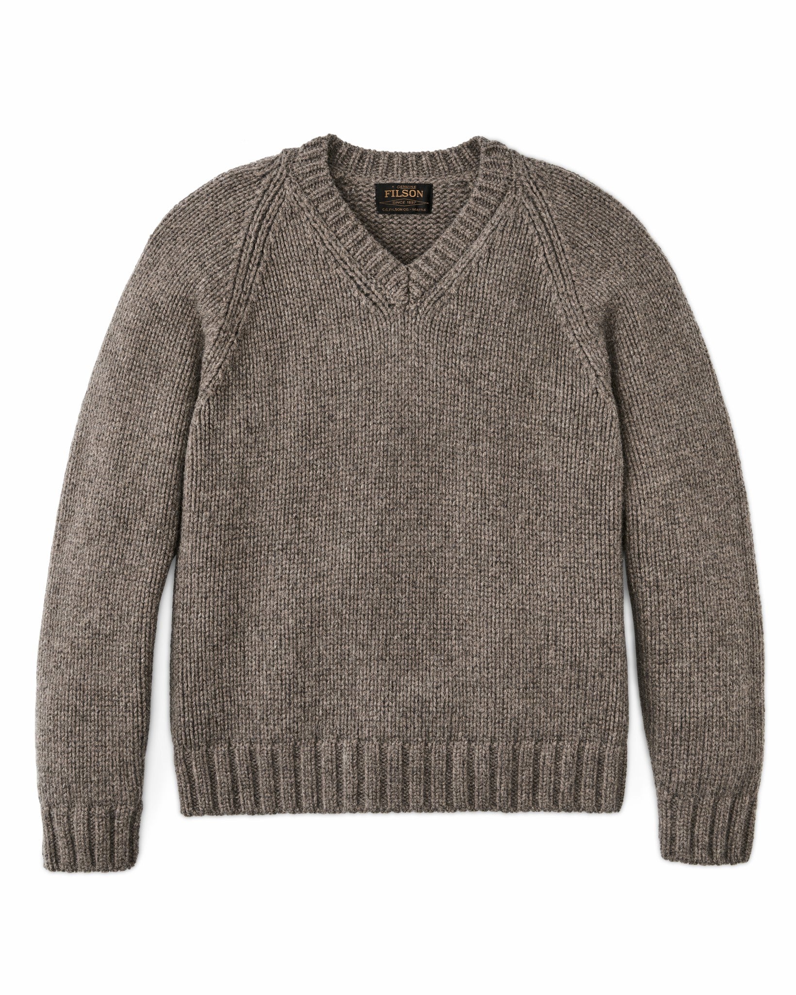 Filson Men 3-gauge Alpaca Blend Sweater - Bark Heather
