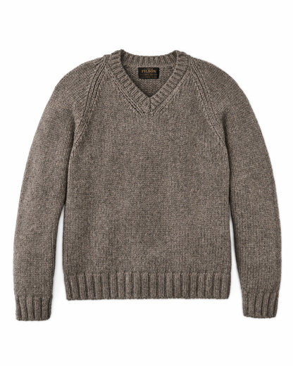 Filson Men 3-gauge Alpaca Blend Sweater - Bark Heather