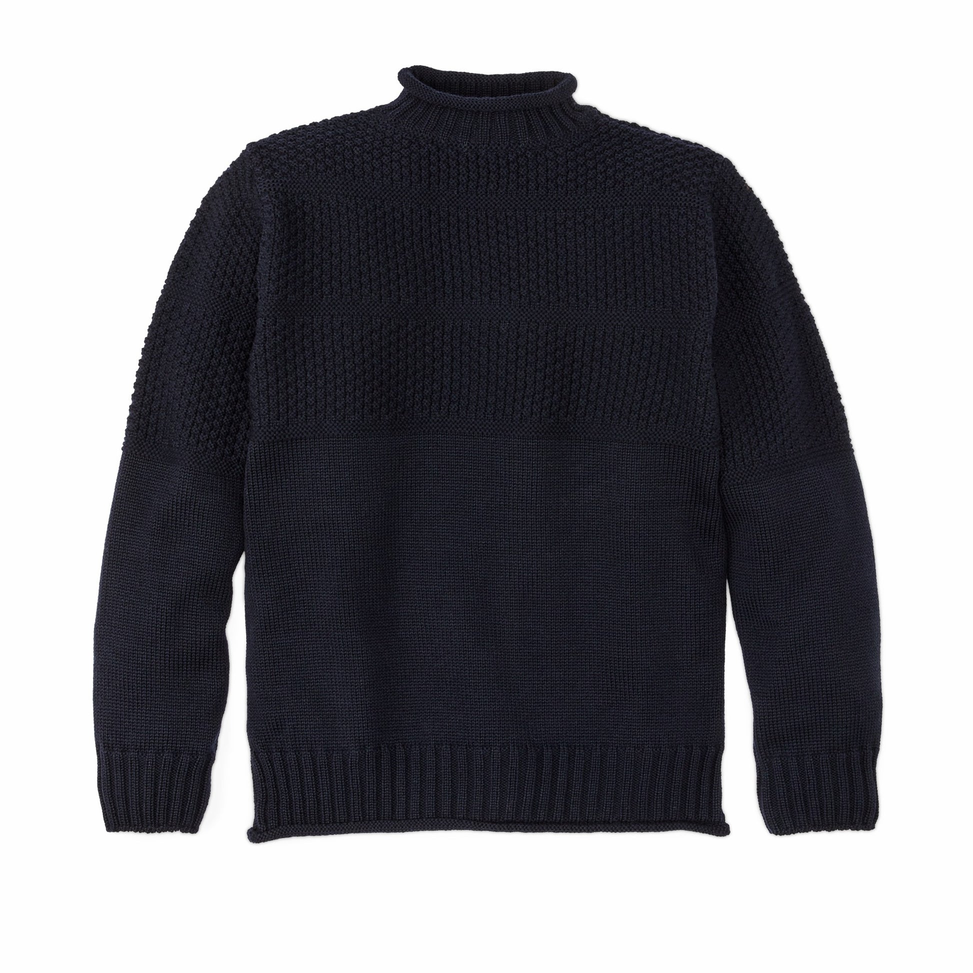 Filson Men Wool Roll Neck Fisherman's Sweater