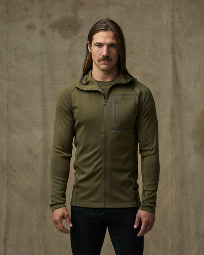 Filson Men 400g Merino Wool Hoodie - Dark Olive