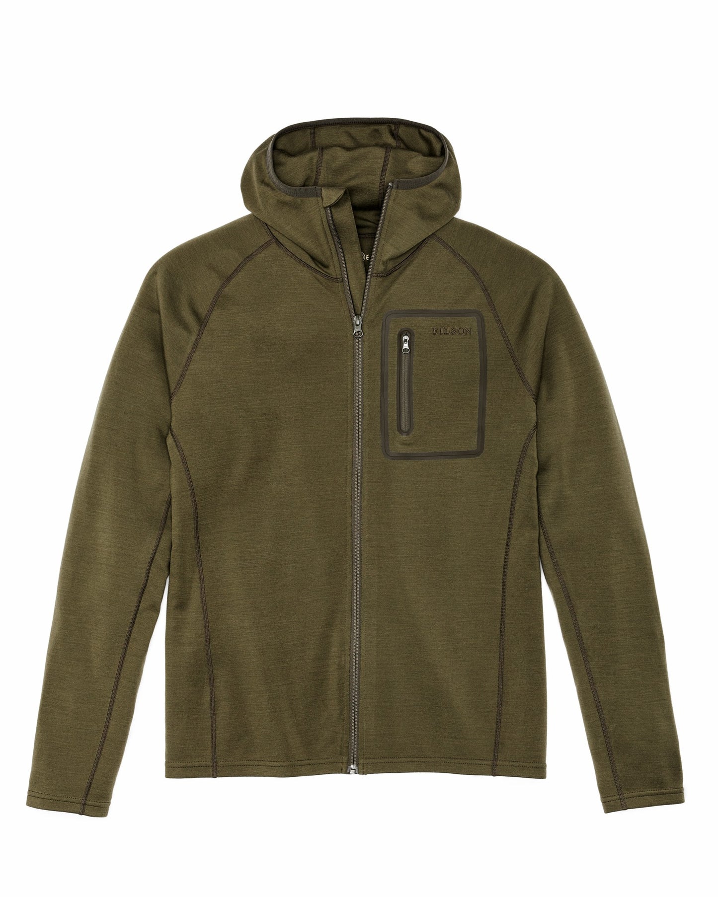 Filson Men 400g Merino Wool Hoodie - Dark Olive