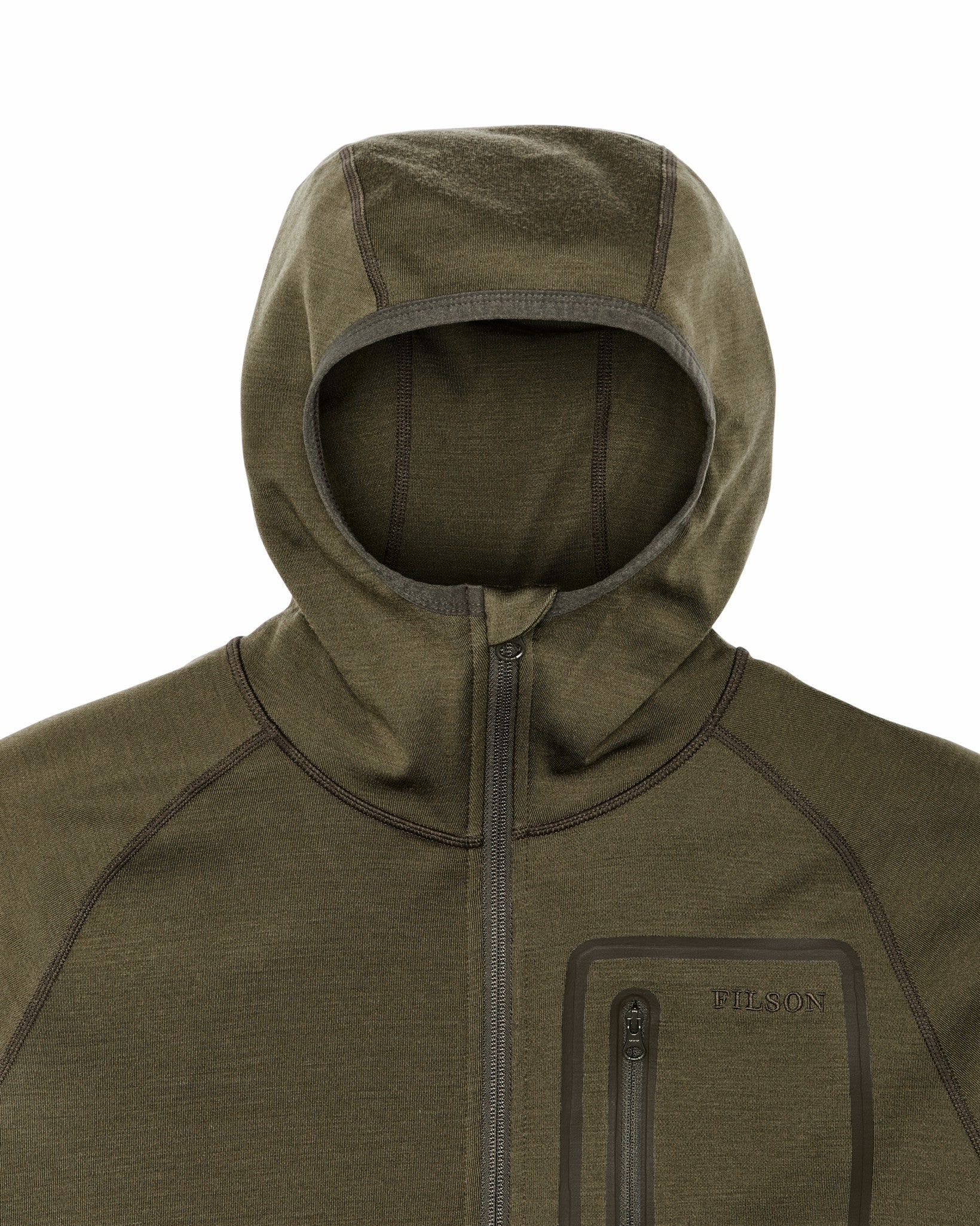 Filson Men 400g Merino Wool Hoodie - Dark Olive